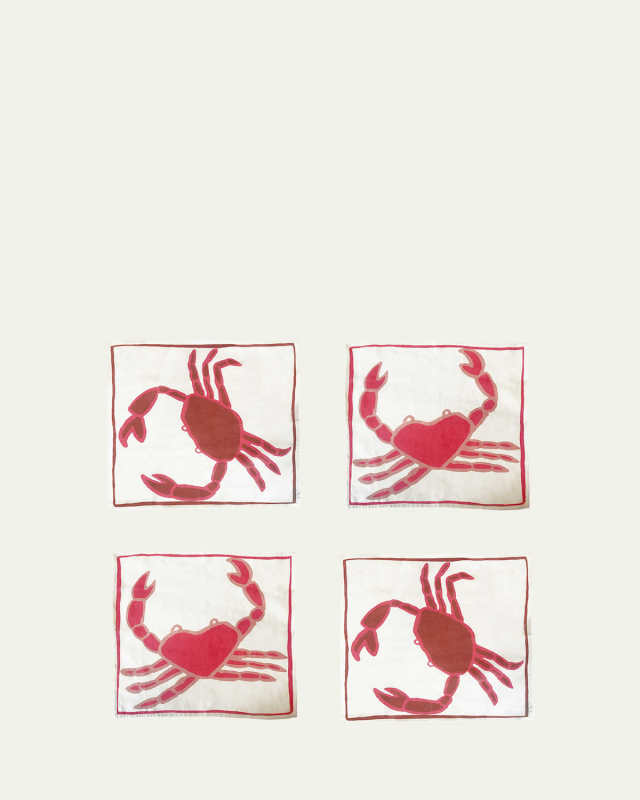 Crab Linen Napkins, Set of 4